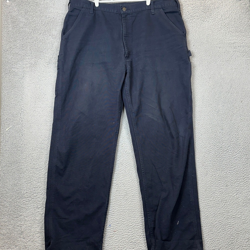 Carhartt Pants Mens 42X34 Loose Fit Blue Utility Carpenter 6-Pockets Outdoor